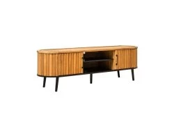 Meuble TV 2 Portes 180 Cm CANOPEE Chêne Massif