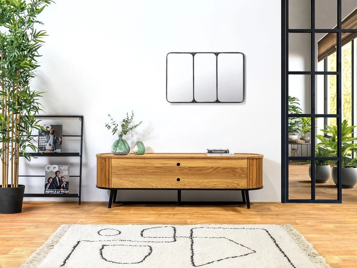 Meuble TV 2 Portes 180 Cm CANOPEE Chêne Massif 7 Meuble TV 2 Portes 180 Cm CANOPEE Chêne Massif – Image 5