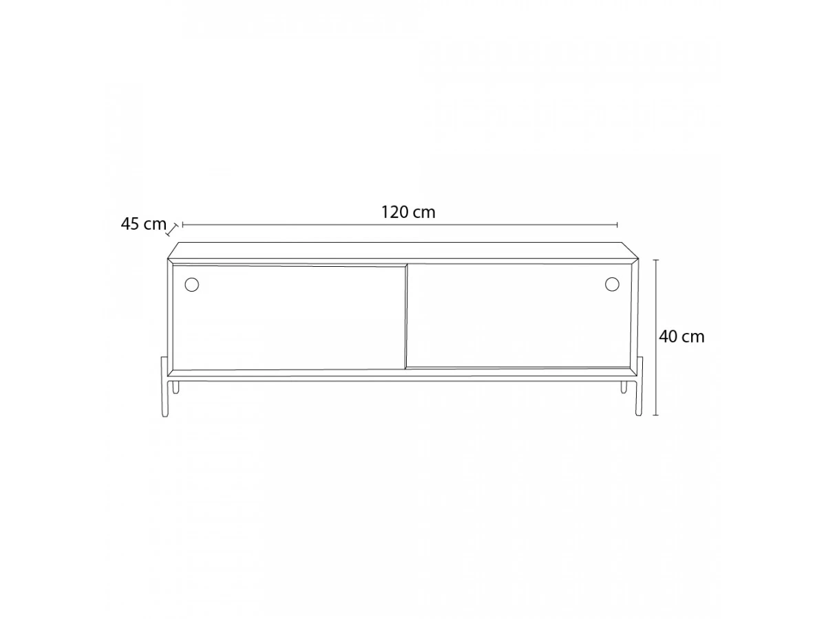 Meuble TV 2 Portes Coulissantes 120 Cm BAZILE Bois Massif D'acacia 8 Meuble TV 2 Portes Coulissantes 120 Cm BAZILE Bois Massif D'acacia – Image 6