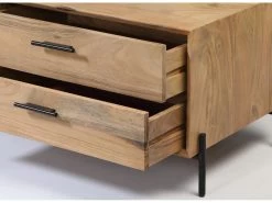 Meuble TV 2 Portes Coulissantes 180 Cm BAZILE Bois Massif D'acacia -Velvet Magasin meuble tv 2 portes coulissantes 180 cm bazile bois massif d acacia 3