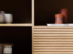 Meuble TV 200 Cm FERRET Placage Chêne Massif Avec Tasseaux -Velvet Magasin meuble tv 200 cm ferret placage chene massif avec tasseaux 6