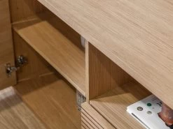 Meuble TV 200 Cm FERRET Placage Chêne Massif Avec Tasseaux -Velvet Magasin meuble tv 200 cm ferret placage chene massif avec tasseaux 8