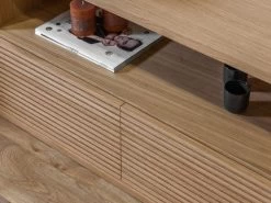 Meuble TV 200 Cm FERRET Placage Chêne Massif Avec Tasseaux -Velvet Magasin meuble tv 200 cm ferret placage chene massif avec tasseaux 9