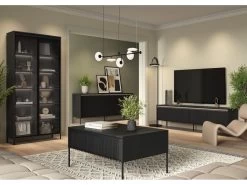 Meuble TV 4 Portes 167 Cm LENARA Avec Tasseaux Et LED -Velvet Magasin meuble tv 4 portes 167 cm lenara avec tasseaux et led 6