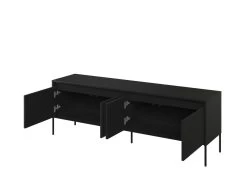 Meuble TV 4 Portes 167 Cm LENARA Avec Tasseaux Et LED -Velvet Magasin meuble tv 4 portes 167 cm lenara avec tasseaux et led 7