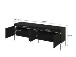 Meuble TV 4 Portes 167 Cm LENARA Avec Tasseaux Et LED -Velvet Magasin meuble tv 4 portes 167 cm lenara avec tasseaux et led 8