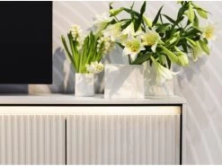 Meuble TV 4 Portes 193 Cm LENARA Avec Tasseaux Et LED -Velvet Magasin meuble tv 4 portes 193 cm lenara avec tasseaux et led 9