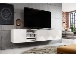 Meuble TV Suspendu 200 Cm ALICE Avec Niches 14 Meuble TV Suspendu 200 Cm ALICE Avec Niches -Velvet Magasin meuble tv suspendu 200 cm alice avec niches 2