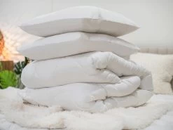 Pack Couette Tempérée 300 G/M2 + 2 Oreillers 60/60 CELESTE -Velvet Magasin pack couette temperee 300 gm2 2 oreillers 6060 celeste 5