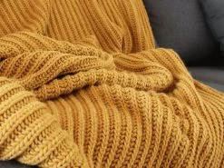 Plaid à Grosses Mailles Effet Fait-main En Laine 140x180 Cm CANNES Maison Bonnefoy -Velvet Magasin plaid a grosses mailles effet fait main en laine 140x180 cm cannes maison bonnefoy 4