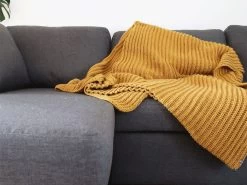 Plaid à Grosses Mailles Effet Fait-main En Laine 140x180 Cm CANNES Maison Bonnefoy -Velvet Magasin plaid a grosses mailles effet fait main en laine 140x180 cm cannes maison bonnefoy 6