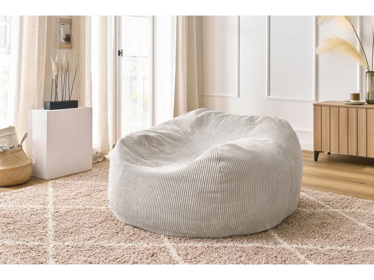 Pouf Ultra Moelleux VOLTAIRE Velours Côtelé 6 Pouf Ultra Moelleux VOLTAIRE Velours Côtelé – Image 4