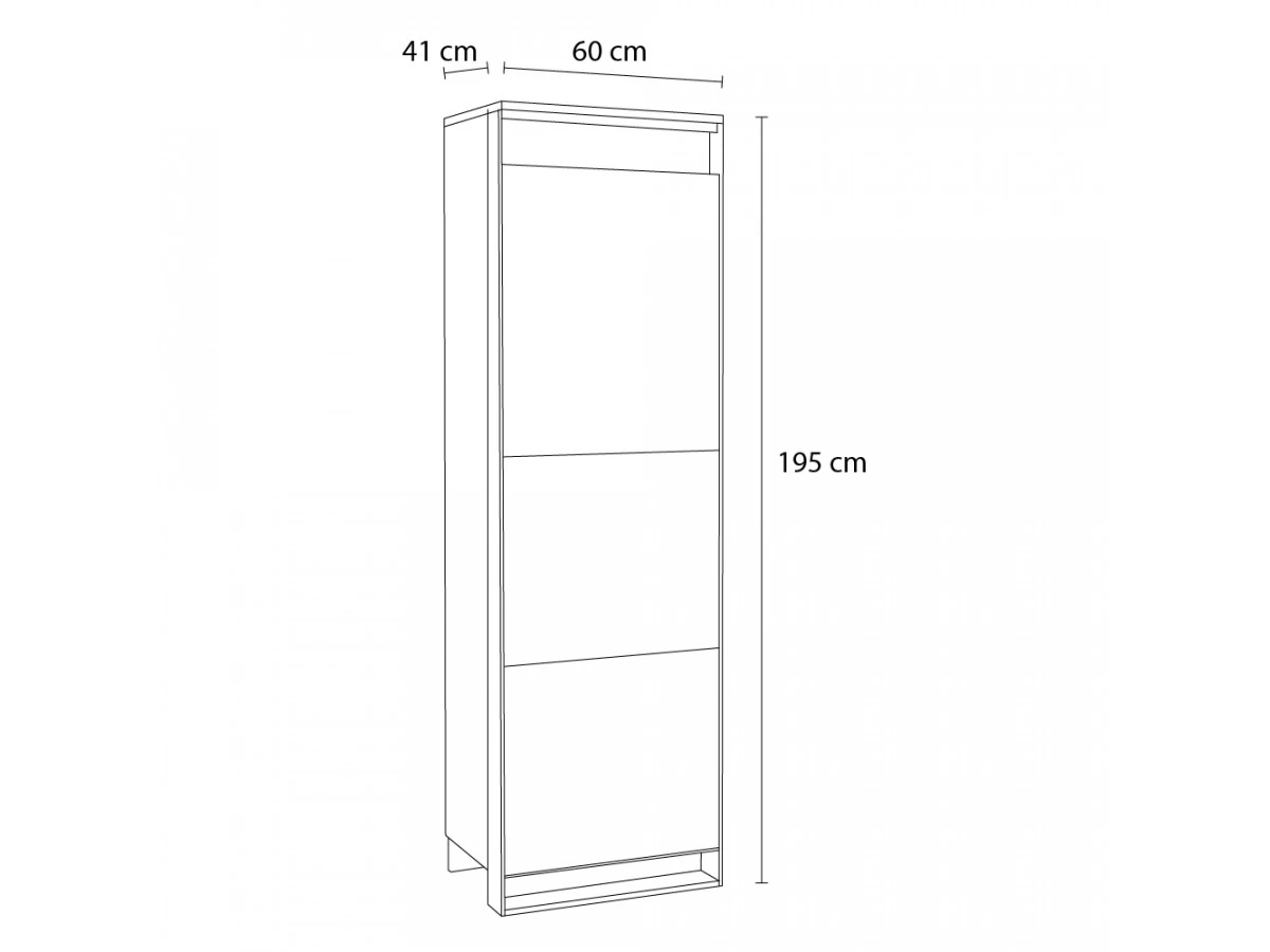 Rangement 1 Porte 60 Cm KYRIA Avec LED Imitation Chêne 6 Rangement 1 Porte 60 Cm KYRIA Avec LED Imitation Chêne – Image 4