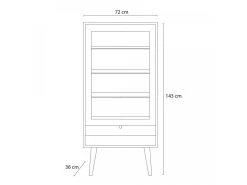 Rangement Vitrine 1 Porte H.143 Cm ELODIE Placage Chêne Massif -Velvet Magasin rangement vitrine 1 porte h143 cm elodie placage chene massif 4