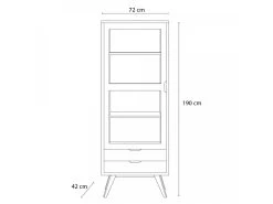 Rangement Vitrine 1 Porte H.190 Cm NINA Placage Chêne Massif -Velvet Magasin rangement vitrine 1 porte h190 cm nina placage chene massif 3