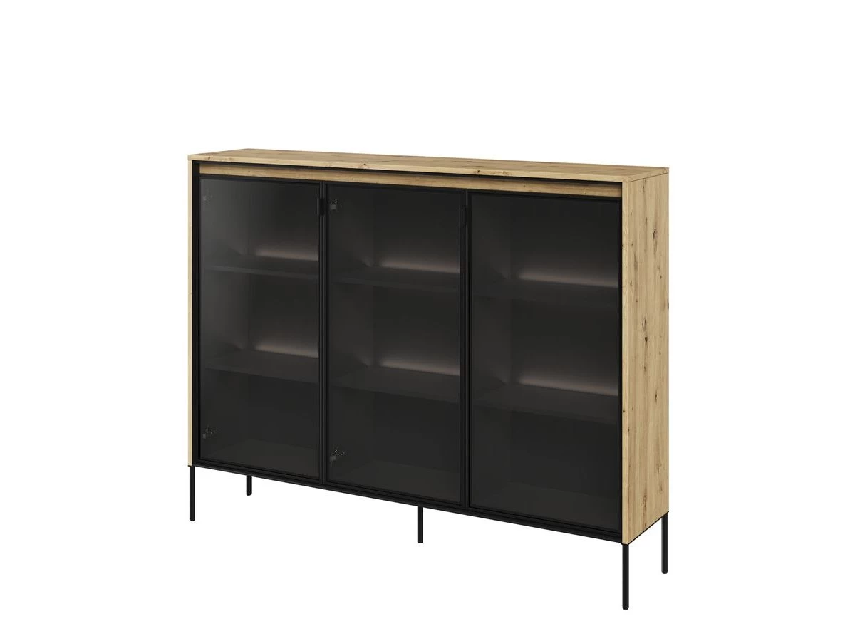 Rangement Vitrine H.118 Cm LENARA Avec LED 4 Rangement Vitrine H.118 Cm LENARA Avec LED – Image 2