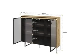 Rangement Vitrine H.118 Cm LENARA Avec LED 14 Rangement Vitrine H.118 Cm LENARA Avec LED -Velvet Magasin rangement vitrine h118 cm lenara avec led 2