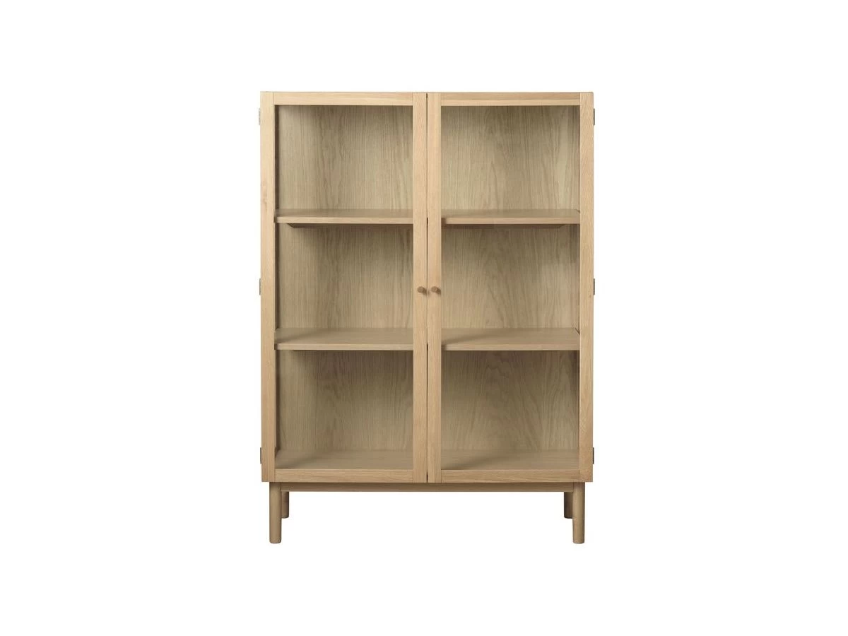 Rangement Vitrine H140 Cm 2 Portes SERENA Placage Chêne Massif 6 Rangement Vitrine H140 Cm 2 Portes SERENA Placage Chêne Massif – Image 4