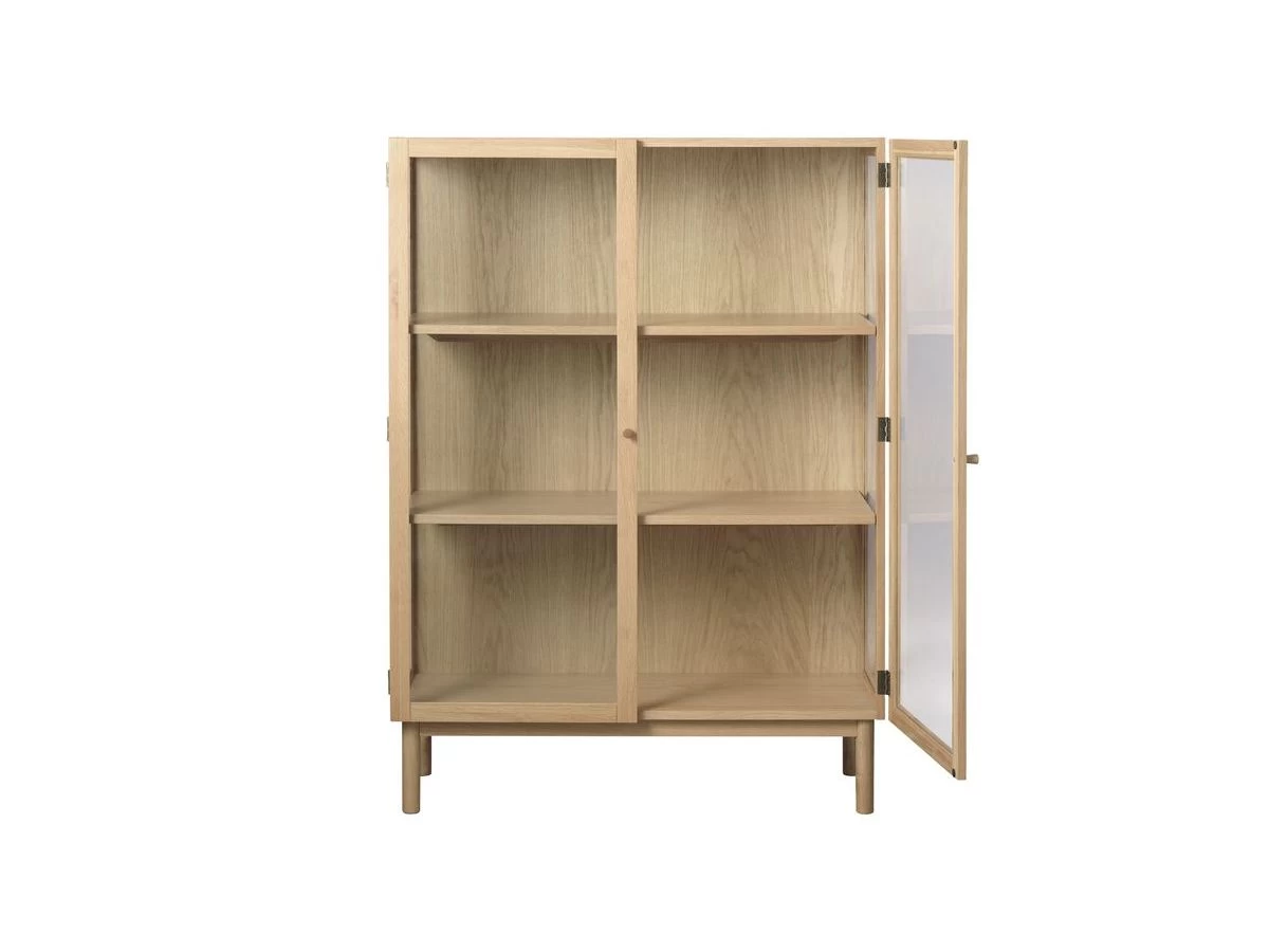 Rangement Vitrine H140 Cm 2 Portes SERENA Placage Chêne Massif 7 Rangement Vitrine H140 Cm 2 Portes SERENA Placage Chêne Massif – Image 5