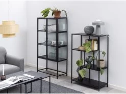 Rangement Vitrine H150 Cm RAVEN Métal Noir