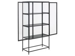 Rangement Vitrine H150 Cm RAVEN Métal Noir -Velvet Magasin rangement vitrine h150 cm raven metal noir 3