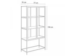 Rangement Vitrine H150 Cm RAVEN Métal Noir -Velvet Magasin rangement vitrine h150 cm raven metal noir 7