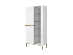 Rangement Vitrine H200 Cm 2 Portes KASHA Pieds Or