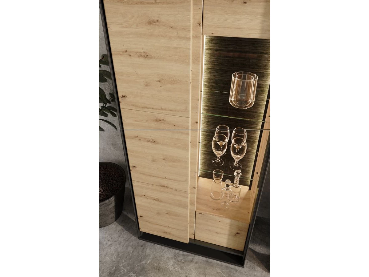 Salle à Manger Complète KYRIA Avec Table à Manger Extensible + Vitrine+ Buffet Bas + Buffet Haut 6 Salle à Manger Complète KYRIA Avec Table à Manger Extensible + Vitrine+ Buffet Bas + Buffet Haut – Image 4