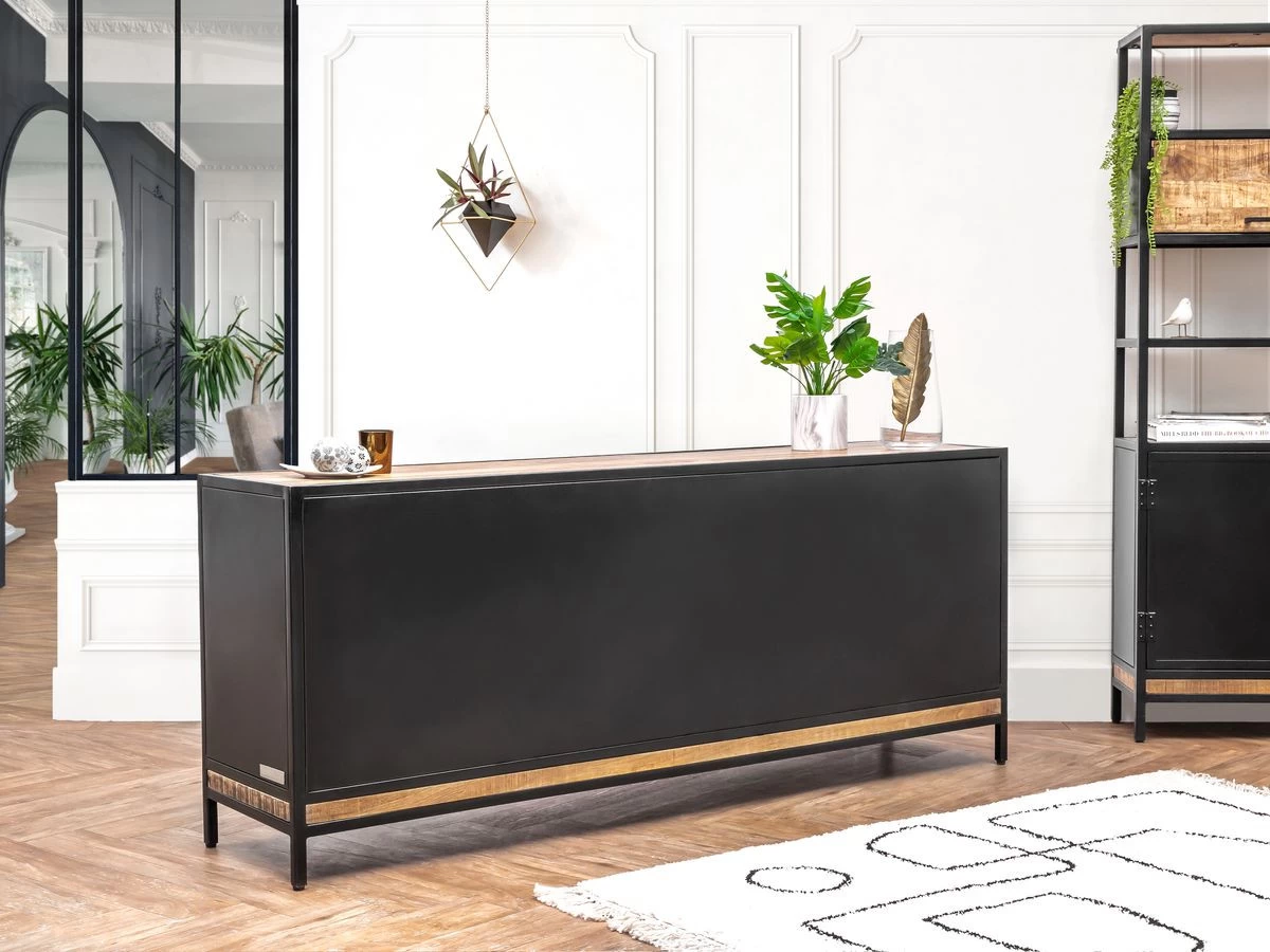 Séjour Complet BEAUBOURG Avec Buffet 200 Cm + Meuble TV + Table Basse Bois Massif De Manguier 7 Séjour Complet BEAUBOURG Avec Buffet 200 Cm + Meuble TV + Table Basse Bois Massif De Manguier – Image 5