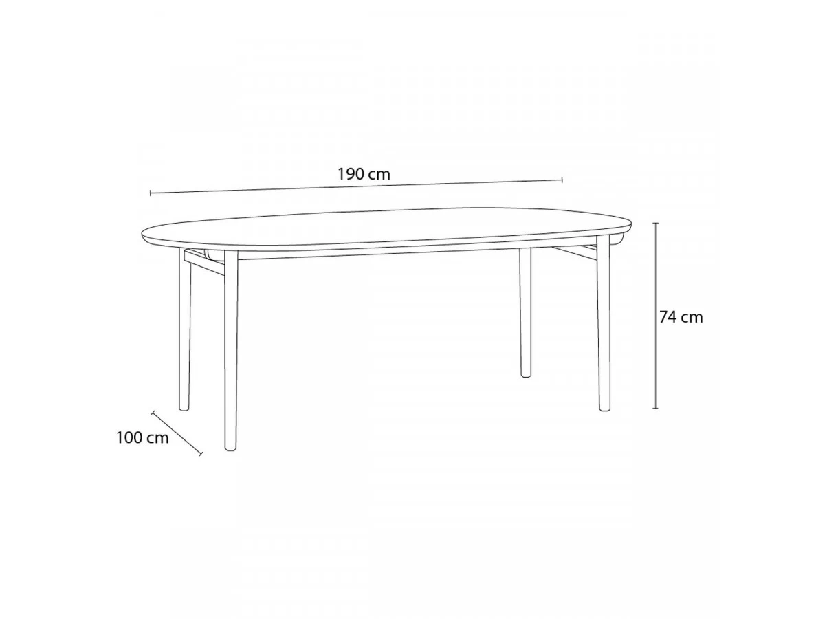 Table à Manger 190 Cm CIOTAT Placage Chêne 7 Table à Manger 190 Cm CIOTAT Placage Chêne – Image 5