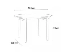 Table à Manger D120 Cm CIOTAT Placage Chêne 15 Table à Manger D120 Cm CIOTAT Placage Chêne -Velvet Magasin table a manger d120 cm ciotat placage chene 6