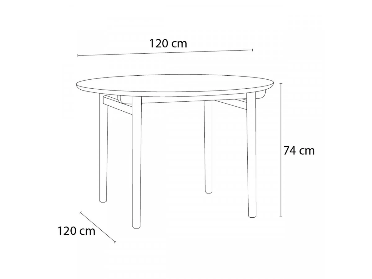 Table à Manger D120 Cm CIOTAT Placage Chêne 9 Table à Manger D120 Cm CIOTAT Placage Chêne – Image 7