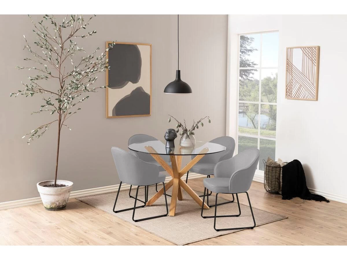 Table à Manger D120 Cm LUNA Chêne Clair 6 Table à Manger D120 Cm LUNA Chêne Clair – Image 4