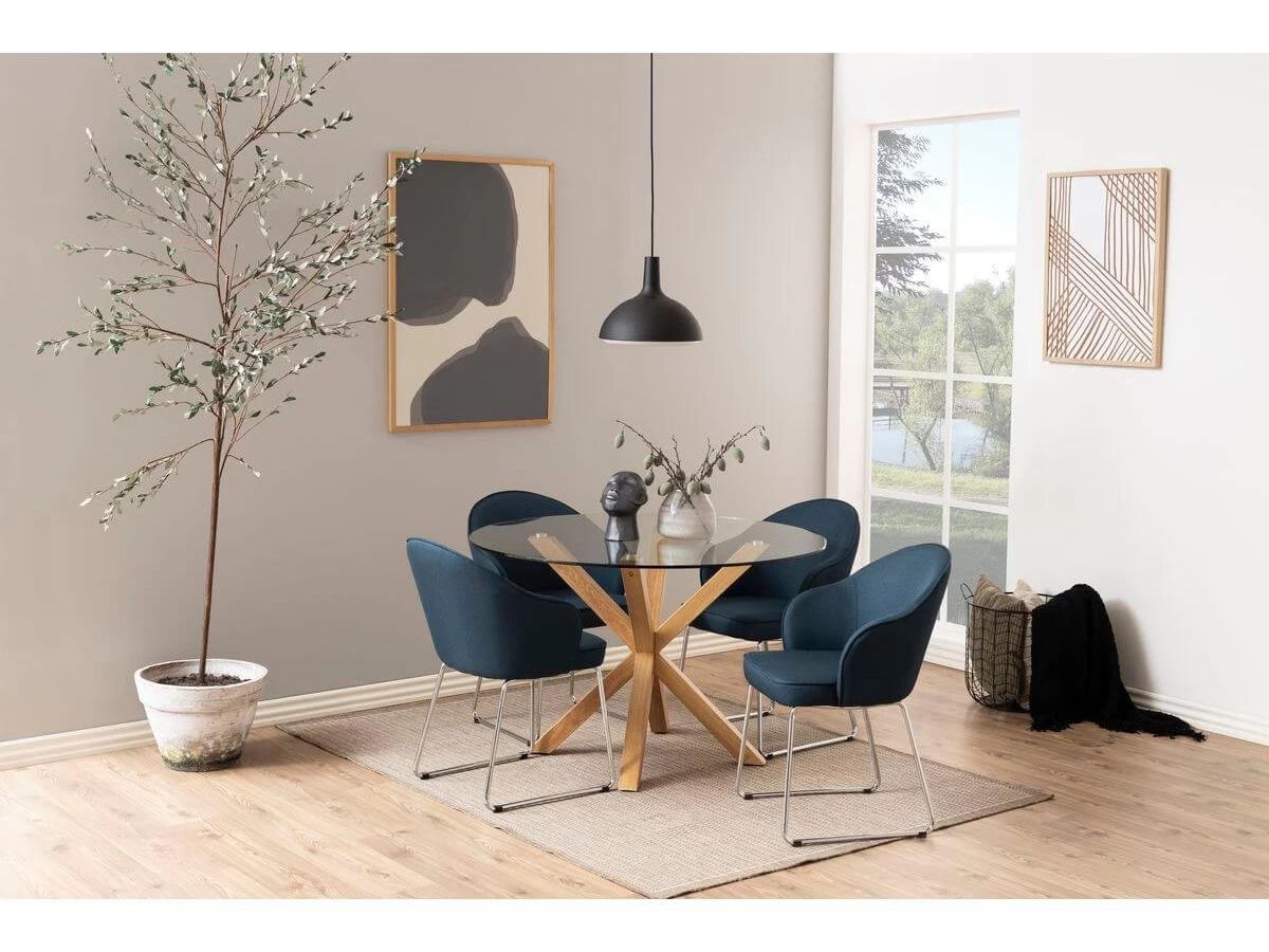 Table à Manger D120 Cm LUNA Chêne Clair 3 Table à Manger D120 Cm LUNA Chêne Clair