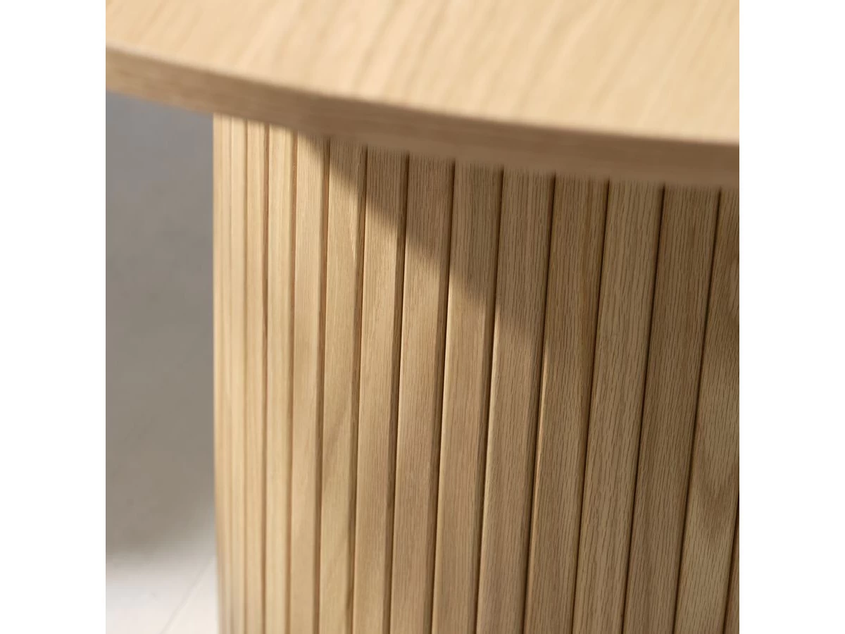 Table à Manger D120 Cm PAULINA Placage Chêne 4 Table à Manger D120 Cm PAULINA Placage Chêne – Image 2