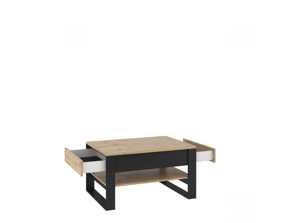 Table Basse 2 Tiroirs KYRIA Avec LED Imitation Chêne 6 Table Basse 2 Tiroirs KYRIA Avec LED Imitation Chêne – Image 4