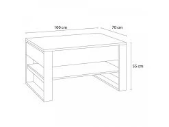 Table Basse 2 Tiroirs KYRIA Avec LED Imitation Chêne 13 Table Basse 2 Tiroirs KYRIA Avec LED Imitation Chêne -Velvet Magasin table basse 2 tiroirs kyria avec led imitation chene 5