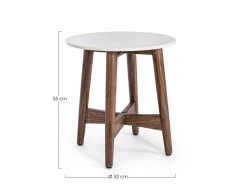 Table Basse 52 Cm MONET Acacia Et Marbre Blanc -Velvet Magasin table basse 52 cm monet acacia et marbre blanc 2