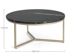 Table Basse 65 Cm GREVIN Marbre Noir 7 Table Basse 65 Cm GREVIN Marbre Noir -Velvet Magasin table basse 65 cm grevin marbre noir 2