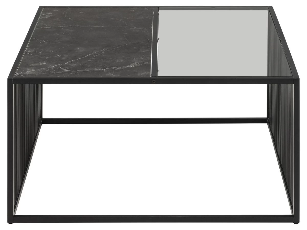 Table Basse 80 Cm MARTIAL Effet Marbre Et Verre Fumé 4 Table Basse 80 Cm MARTIAL Effet Marbre Et Verre Fumé – Image 2