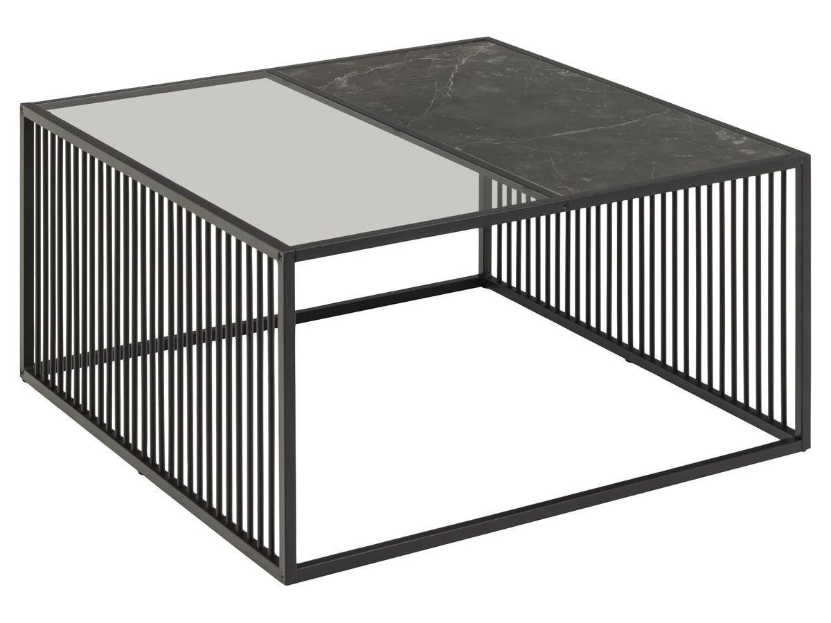 Table Basse 80 Cm MARTIAL Effet Marbre Et Verre Fumé 3 Table Basse 80 Cm MARTIAL Effet Marbre Et Verre Fumé