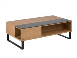 Table Basse Avec Plateau Relevable AZEA Imitation Chêne Et Noir
