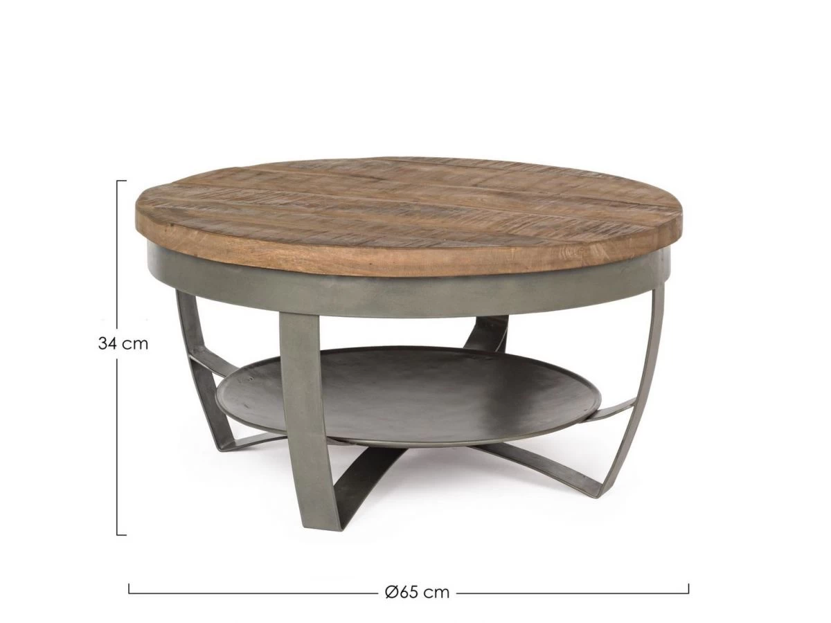 Table Basse D65 Cm Double Plateau ANOUK Bois Massif De Manguier 4 Table Basse D65 Cm Double Plateau ANOUK Bois Massif De Manguier – Image 2