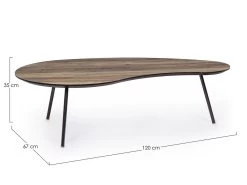 Table Basse Organique CLEMENT Chêne Et Noir -Velvet Magasin table basse organique clement chene et noir 1