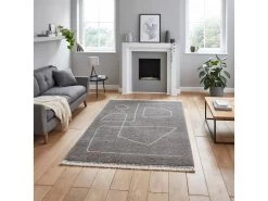 Tapis Shaggy ELEA Motif Graphique -Velvet Magasin tapis shaggy elea motif graphique 9